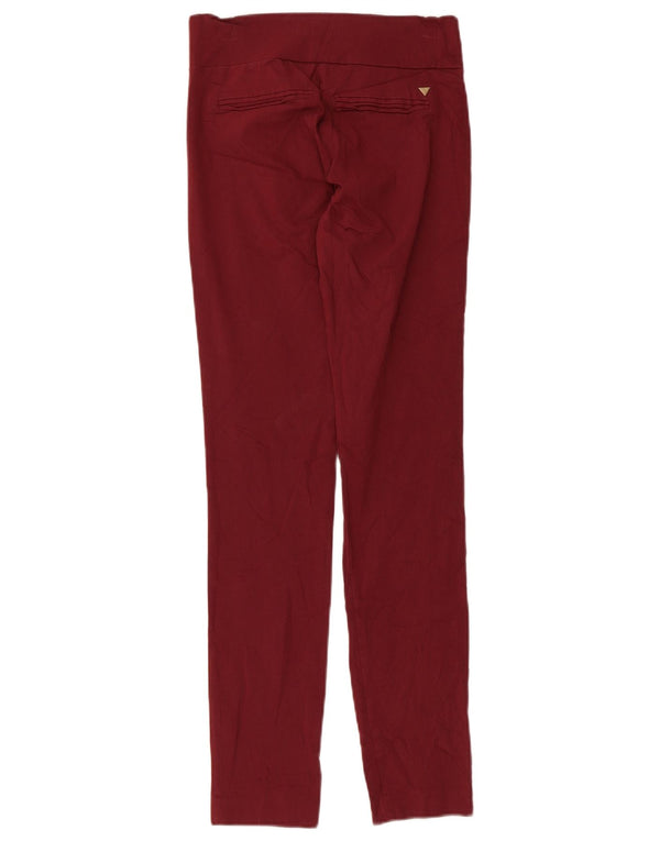 Guess Γυναικείο Skinny Casual Παντελόνι Small W24 L29 Burgundy Rayon
