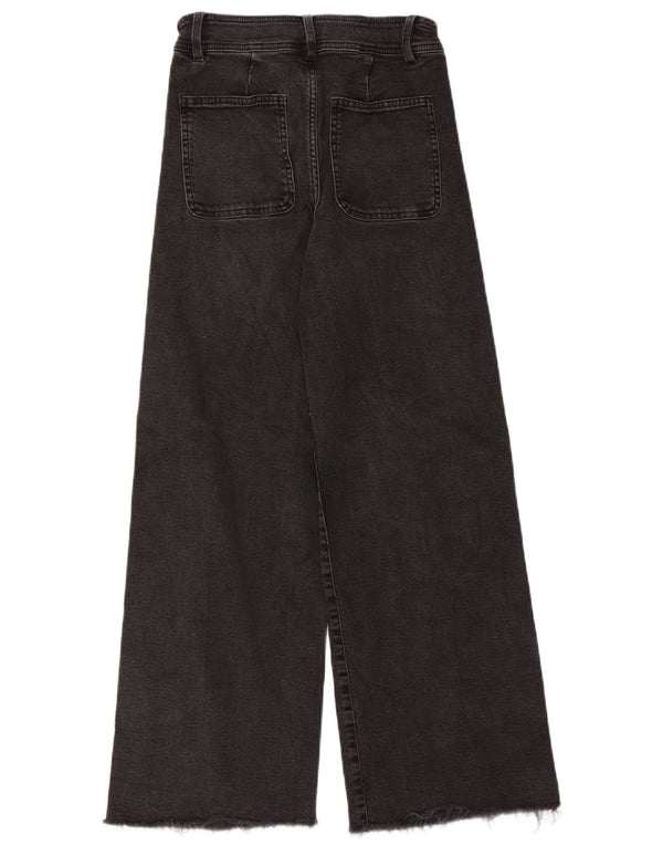 Zara Girls Wide Leg Jeans 11-12 ετών W26 L27 Μαύρο