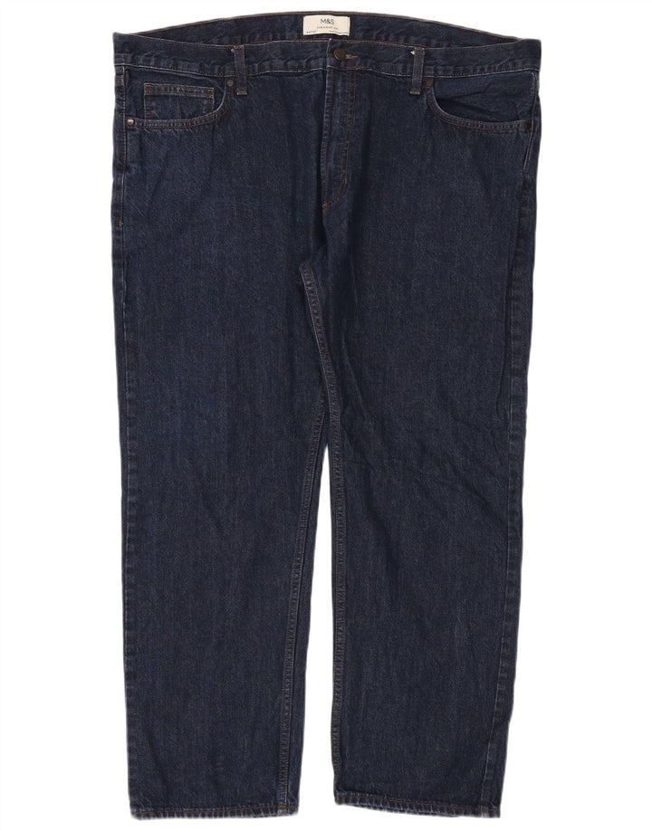 Ανδρικό τζιν ίσιο Marks & Spencer W44 L31 Navy Blue Cotton