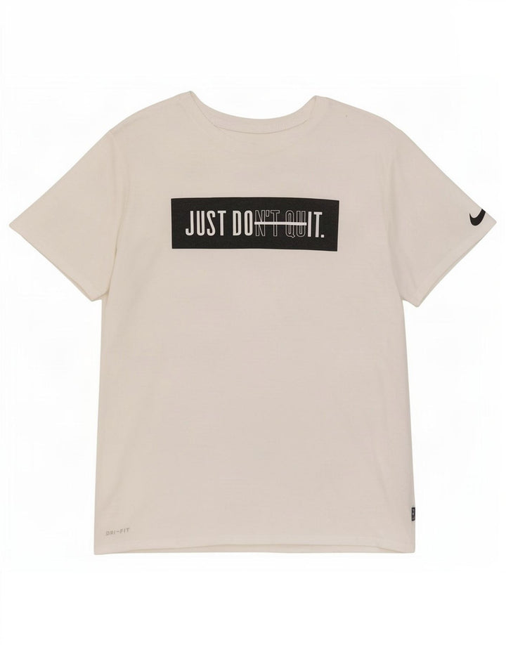 Ανδρικό μπλουζάκι Nike με γραφικό αθλητικό κόψιμο, μεσαίο λευκό πολυεστέρας