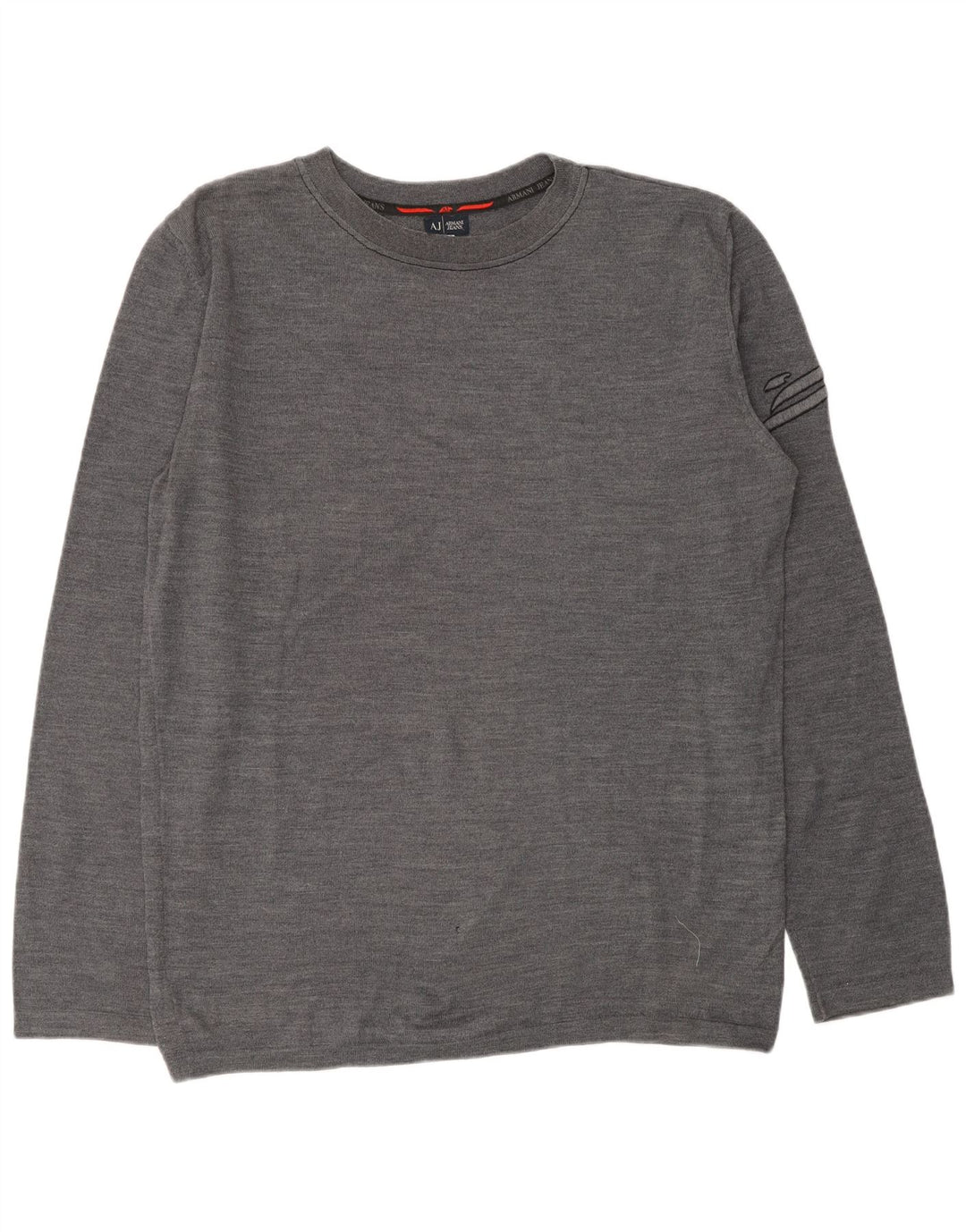 ARMANI JEANS Ανδρικό πουλόβερ με λαιμόκοψη 2XL γκρι μαλλί