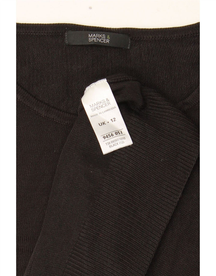 Marks & Spencer Γυναικείο πουλόβερ με λαιμόκοψη UK 12 μεσαίο μαύρο ακρυλικό