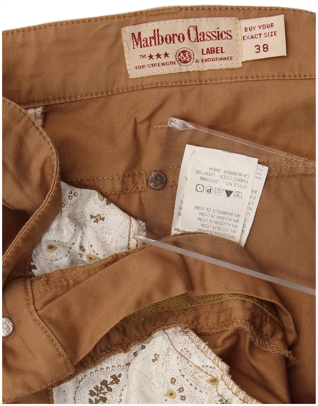 Γυναικείο Cropped Παντελόνι Marlboro Classics W38 L24 Καφέ βαμβακερό