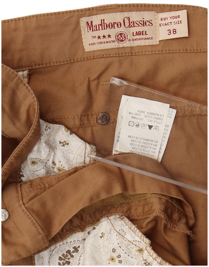 Γυναικείο Cropped Παντελόνι Marlboro Classics W38 L24 Καφέ βαμβακερό