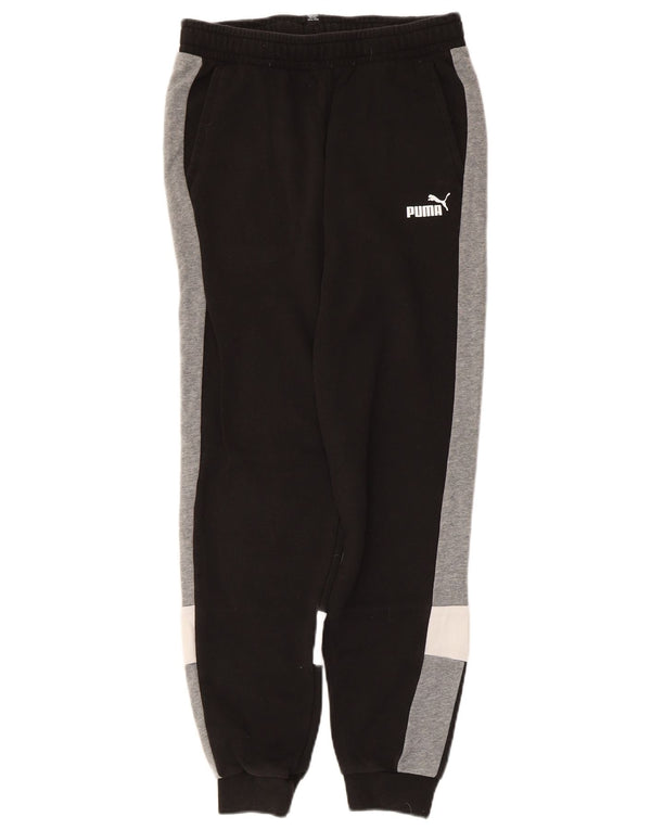 Puma Boys Tracksuit Trousers Joggers 13-14 Years Black Colourblock