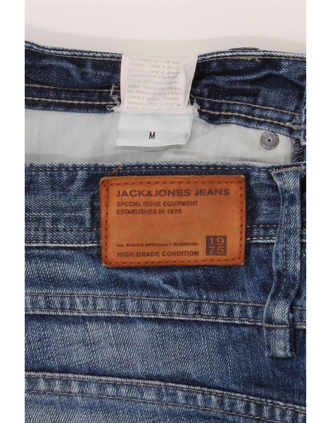 Ανδρικό τζιν σορτς Jack & Jones ταλαιπωρημένο μεσαίο W32 Μπλε βαμβακερό