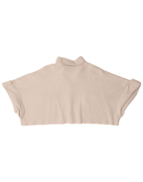 Ζακέτα Zara Crop Oversized Top UK 10 Small White Viscose