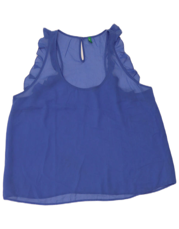 Benetton Γυναικεία Αμάνικη Μπλούζα Τοπ UK 16 Large Blue