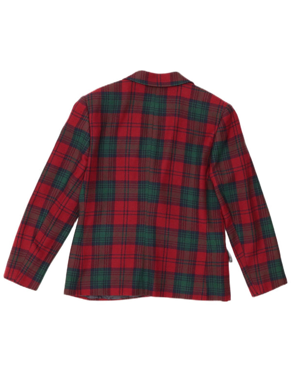 Vintage γυναικείο σακάκι με 2 κουμπιά σακάκι UK 16 Large Red Check New Wool