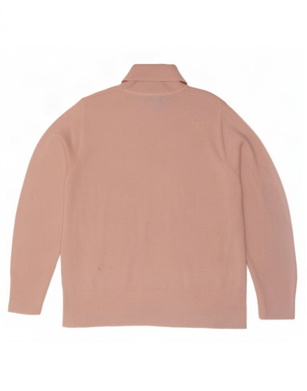 Marks & Spencer Γυναικείο πουλόβερ με ρολό λαιμόκοψη UK 18 XL Ροζ Ακρυλικό