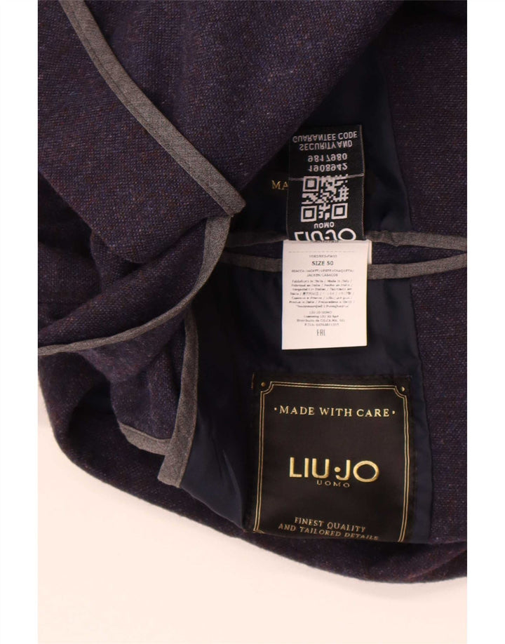 Liu Jo Ανδρικό σακάκι 2 κουμπιών σακάκι IT 50 Large Navy Blue Polyester
