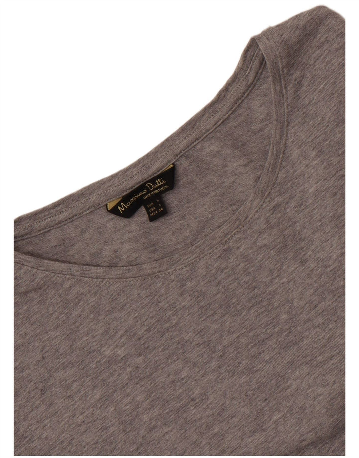 Massimo Dutti Γυναικείο T-Shirt Top UK 14 Large Grey Flecked