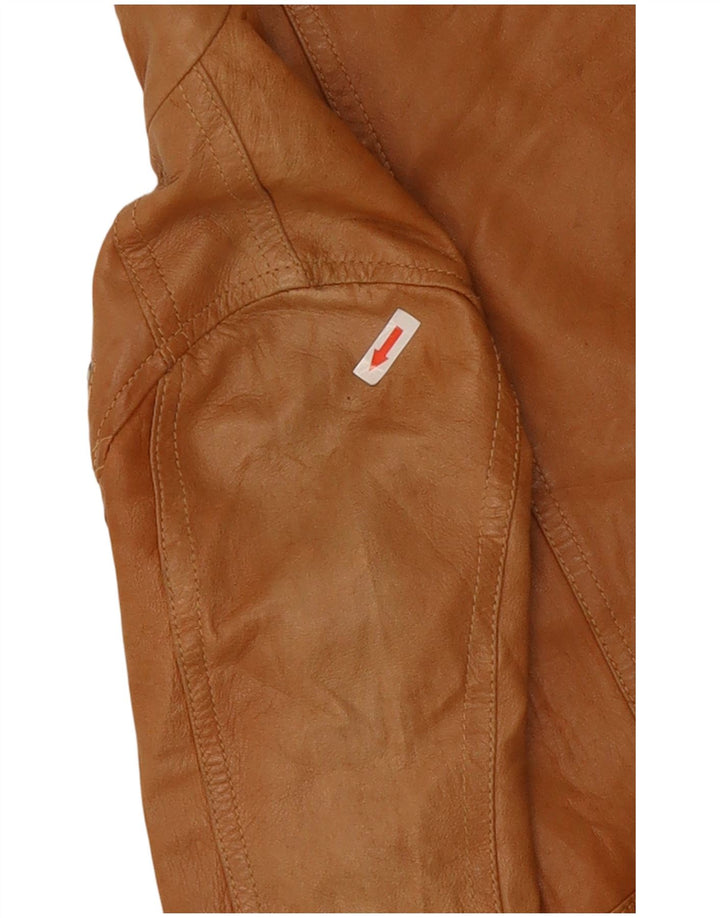 XETRA Γυναικείο Δερμάτινο Μπουφάν Biker UK 8 Small Beige