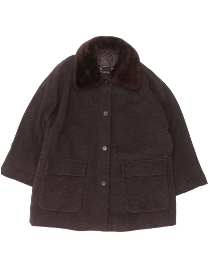 Penny Black Γυναικείο Μπουφάν 4 Κουμπιών Oversized Blazer IT 42 Medium Grey Wool