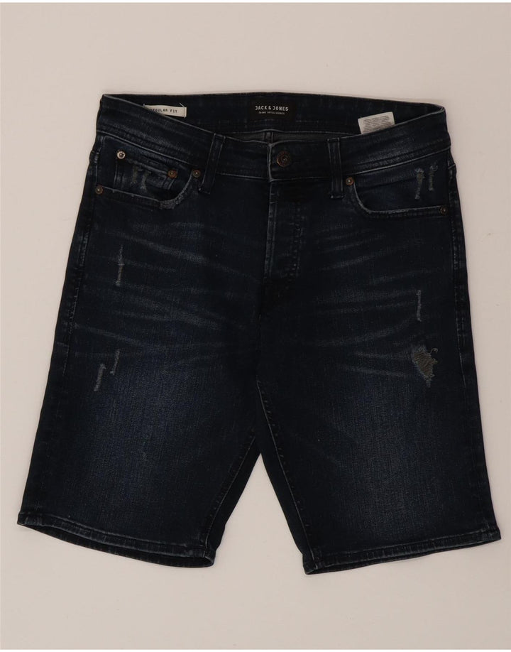 Jack & Jones Ανδρικό τζιν σορτς με κανονική εφαρμογή Μικρό W29 Navy Blue βαμβακερό