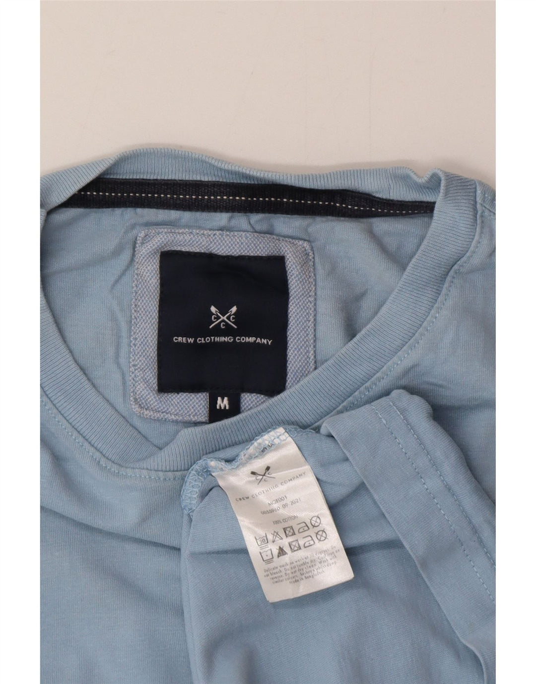 Ανδρικό T-Shirt Crew Clothing Top από μεσαίο μπλε βαμβακερό