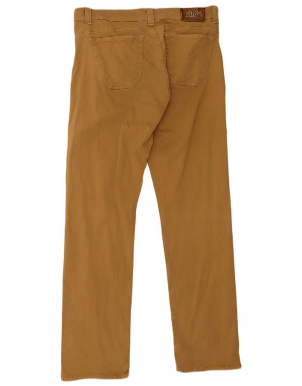 JECKERSON Mens Straight Casual Trousers W36 L35 Beige Cotton