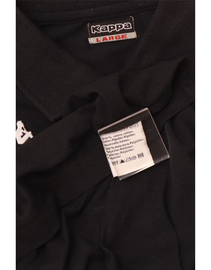 Ανδρικό μπλουζάκι πόλο KAPPA XL Μαύρο βαμβακερό