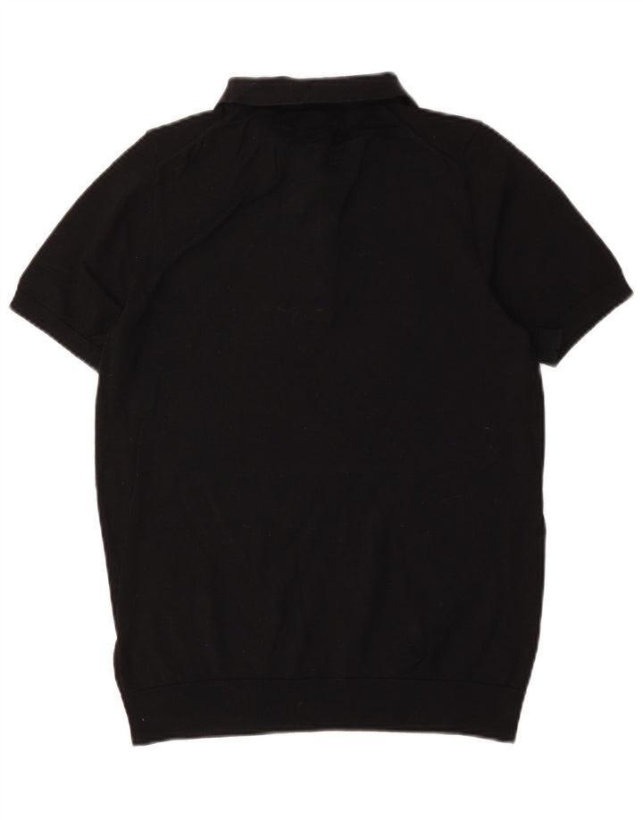 Marks & Spencer Ανδρικό πουκάμισο Polo Autograph Μικρό μαύρο βαμβακερό