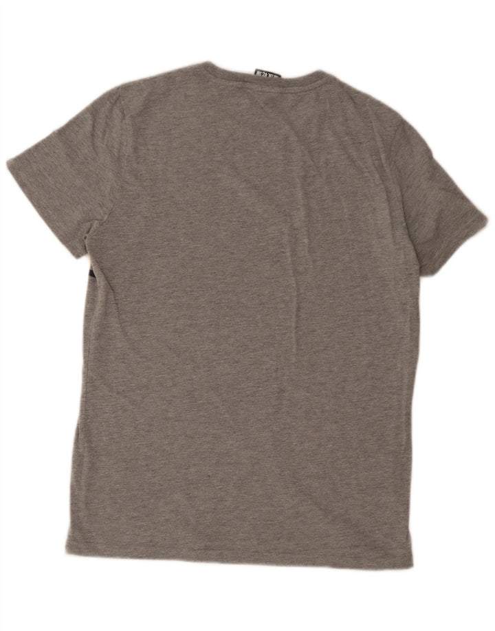 Ανδρικό γραφικό μπλουζάκι Superdry Top Medium Grey Colourblock Βαμβακερό