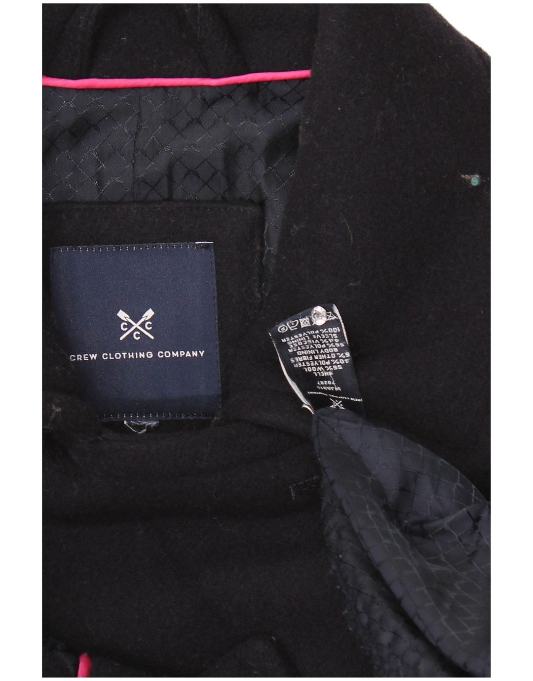 Crew Clothing Γυναικείο παλτό μπιζελιού UK 14 Medium Navy Blue Wool