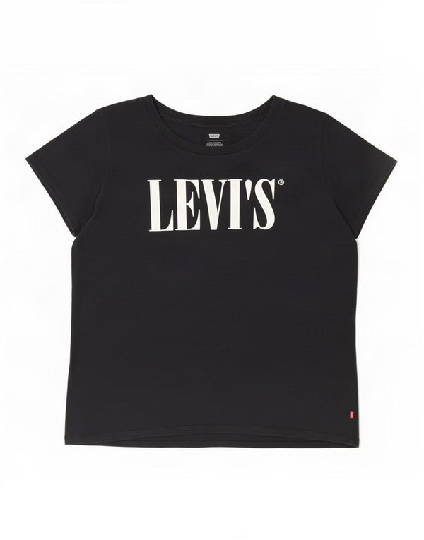 Γυναικείο γραφικό T-Shirt Levi's Top UK 18 XL Μαύρο