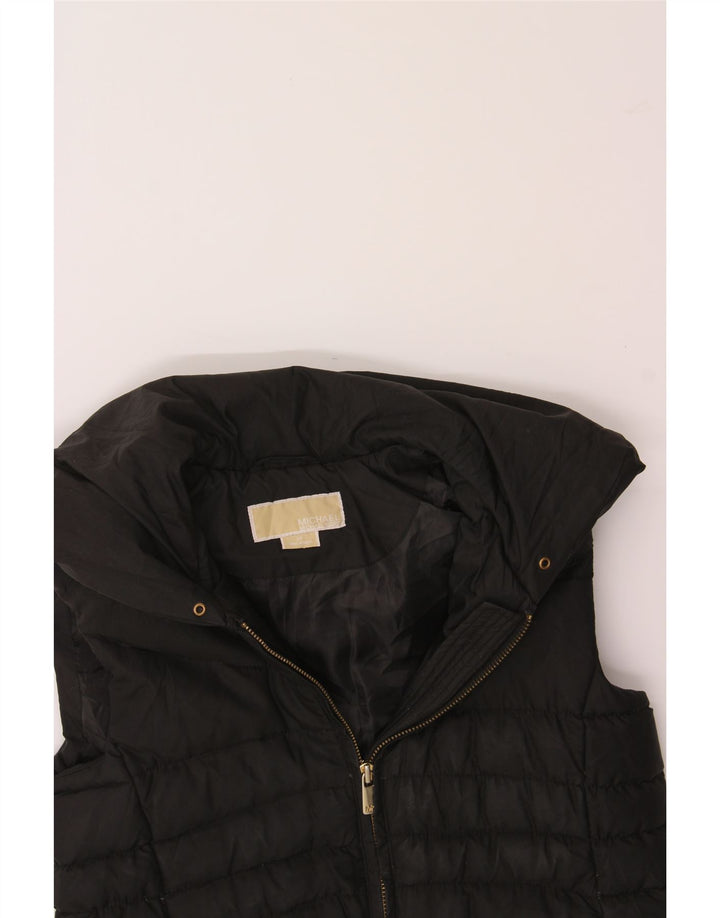 MICHAEL KORS Womens Hooded Padded Gilet UK 10 Small Black Polyester Vintage Michael Kors and Second-Hand Michael Kors from Messina Hembry 