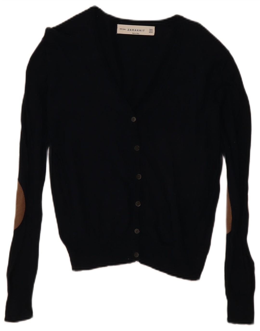 Zara Γυναικεία Ζακέτα UK 12 Medium Navy Blue Cotton