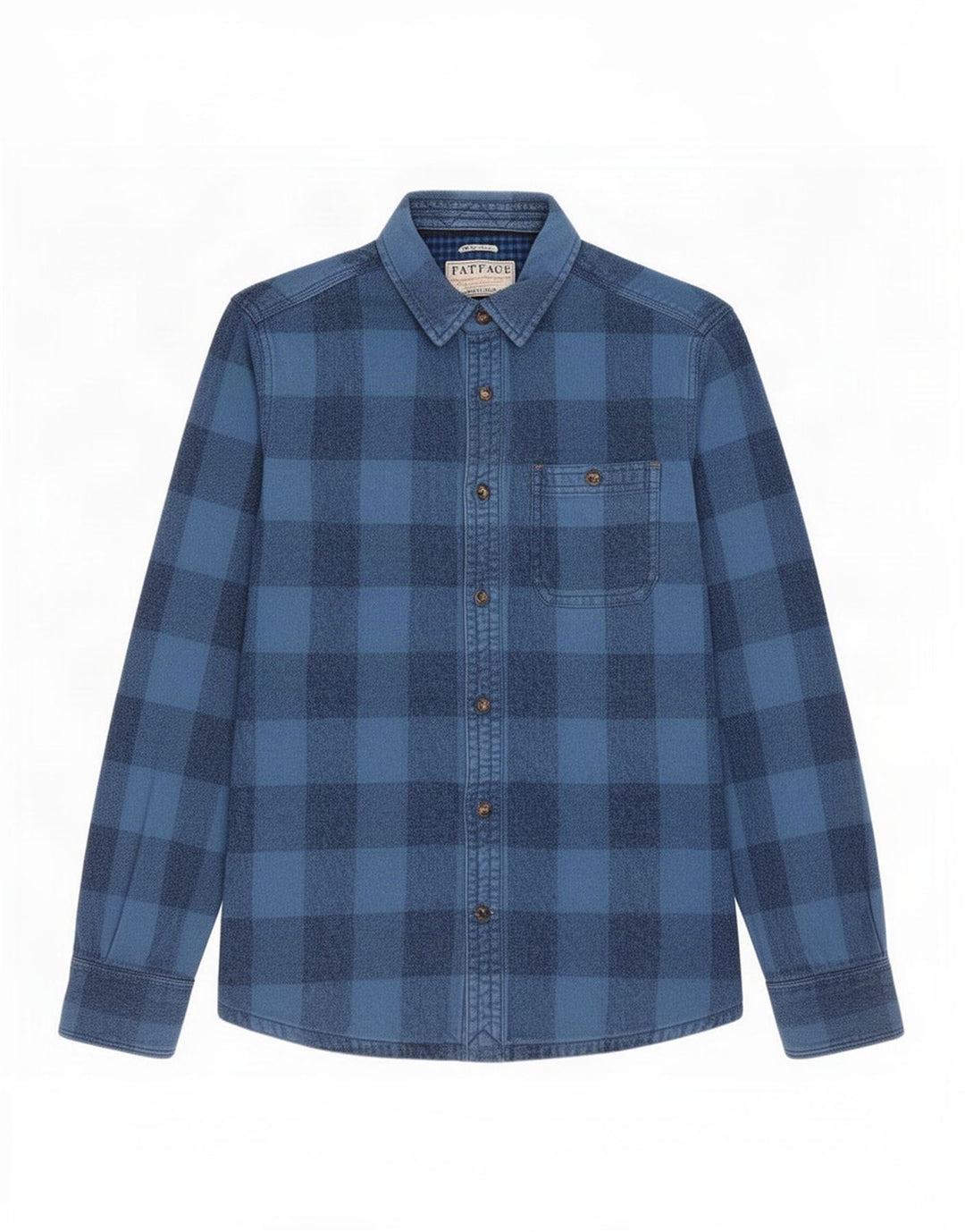 Ανδρικό φανελένιο πουκάμισο Fat Face Small Blue Check Cotton