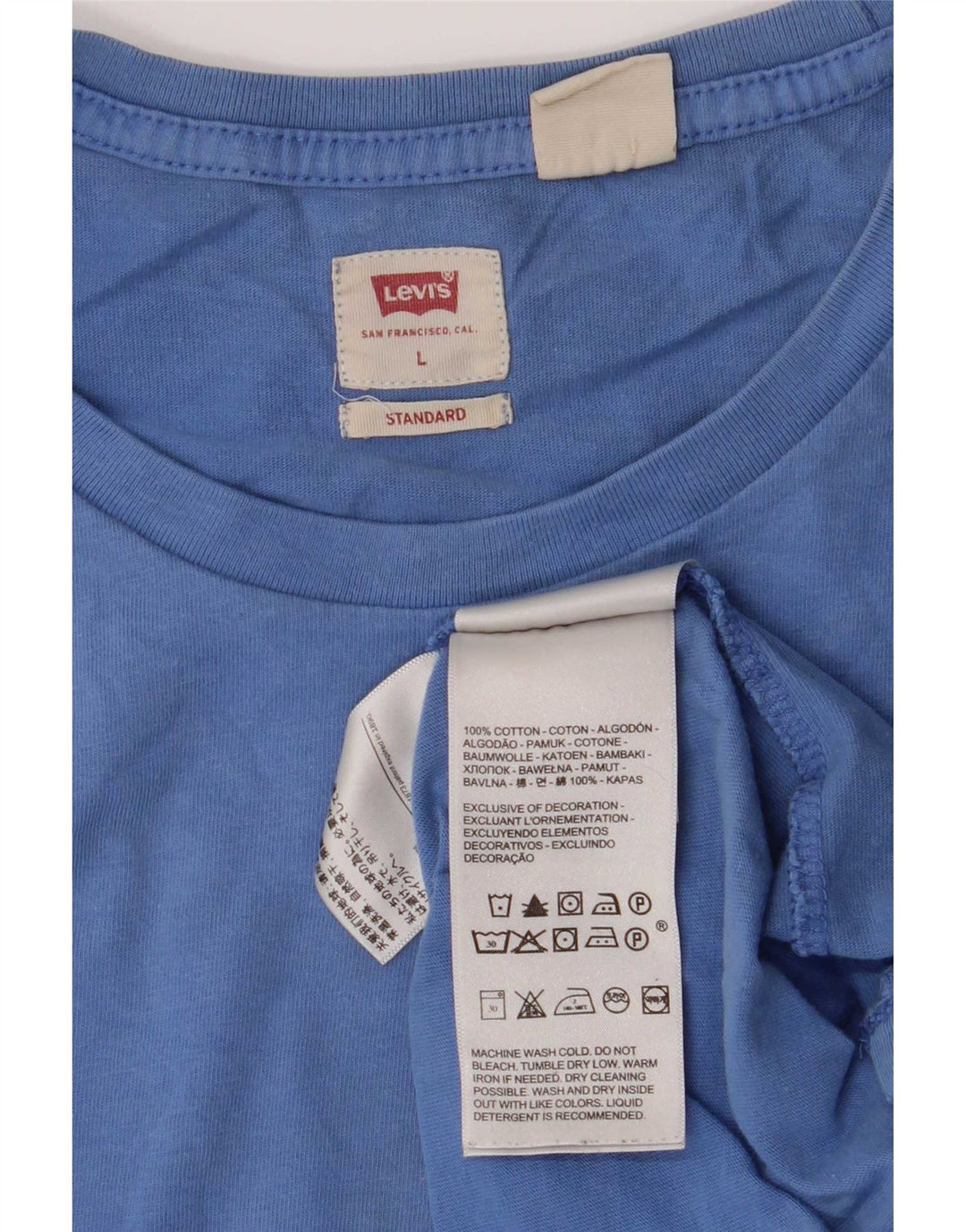 Ανδρικό T-Shirt Levi's Standard Top Large Blue Cotton