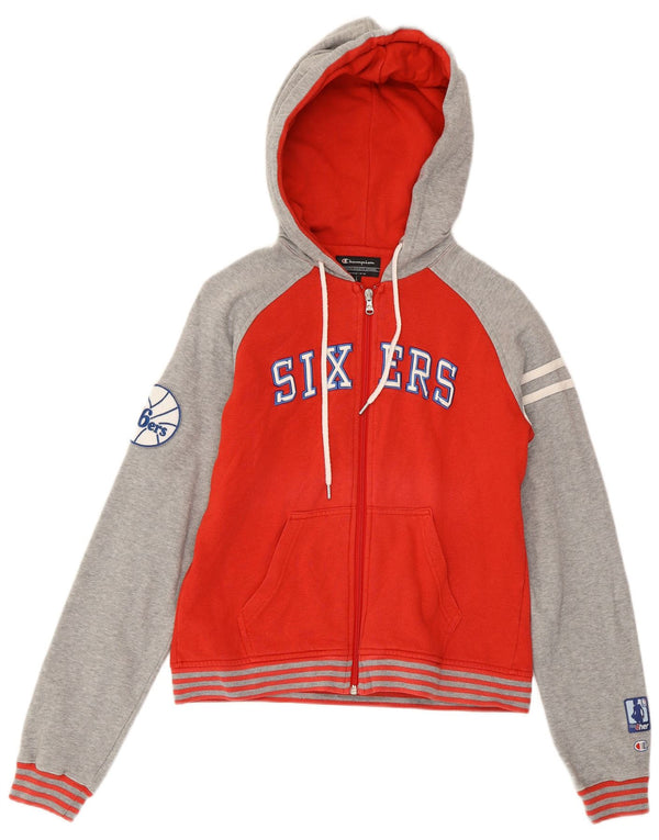 CHAMPION Γυναικείο πουλόβερ με κουκούλα με φερμουάρ UK 14 μεγάλο κόκκινο χρώμα