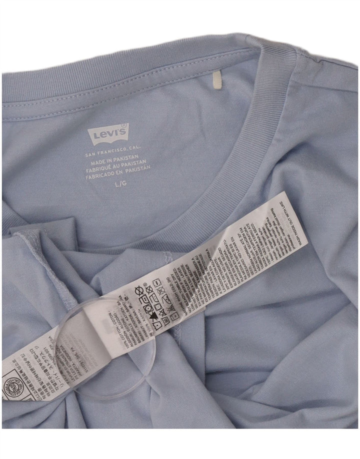 Γυναικείο T-Shirt Levi's Top UK 16 μεγάλο μπλε βαμβακερό