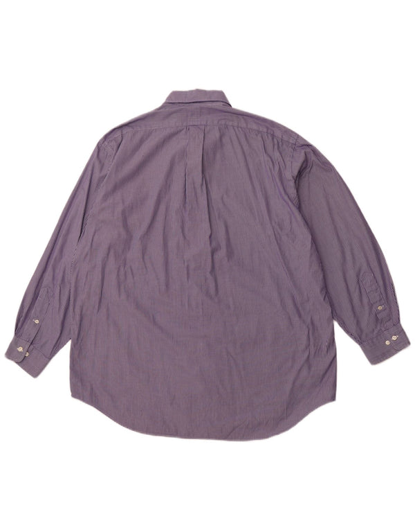RALPH LAUREN Ανδρικό πουκάμισο Yarmouth Loose Fit Μέγεθος 17 XL Purple Pinstripe