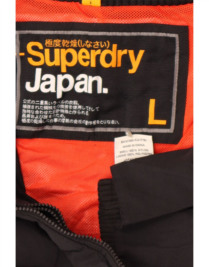 Superdry γυναικείο μπουφάν βροχής UK 16 μεγάλο μαύρο νάιλον