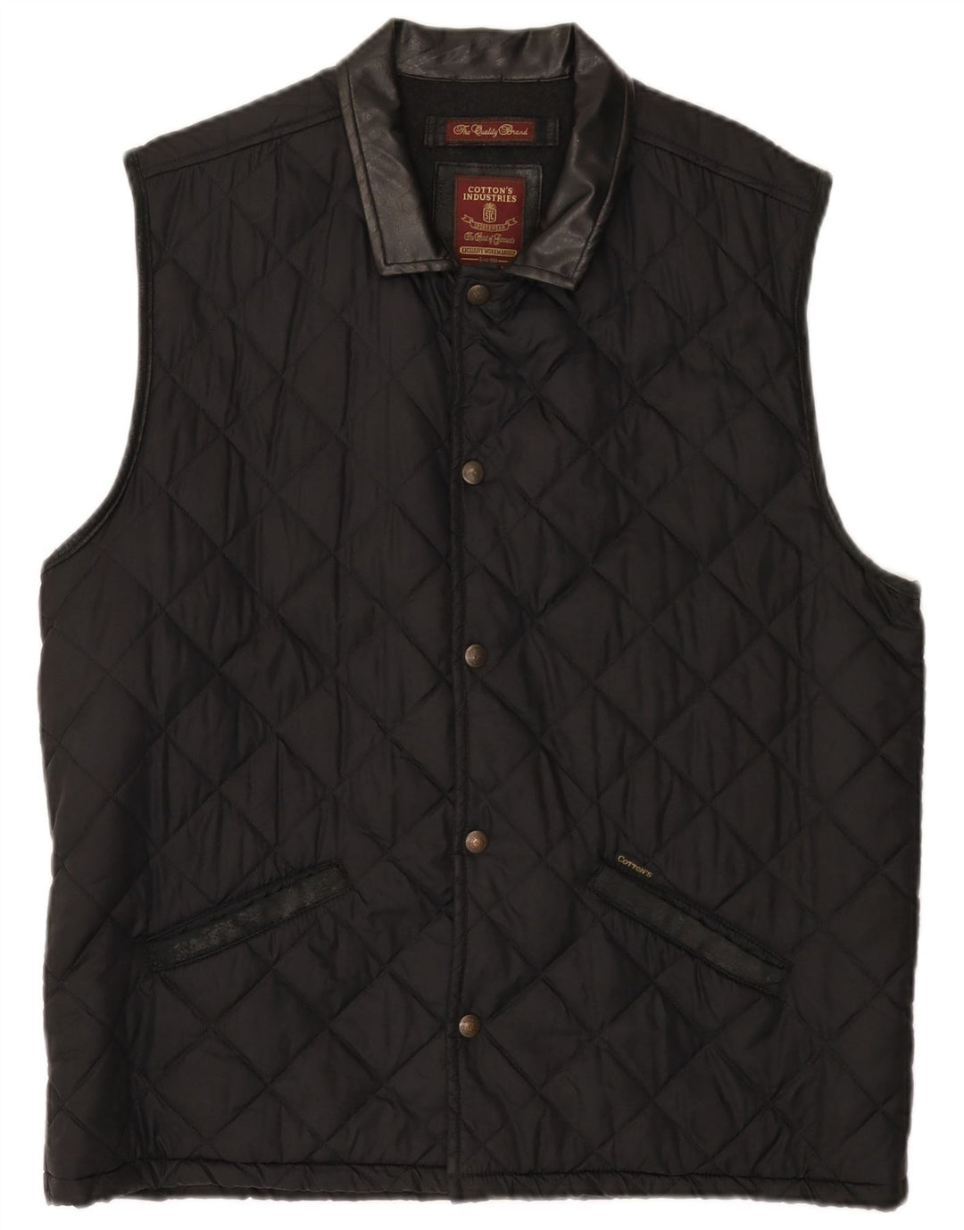 Cotton's Industries Mens Quilted Gilet UK 38 Medium Black