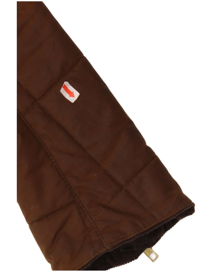 BARBOUR Γυναικείο Στρατιωτικό κερωμένο βαμβακερό μπουφάν UK 16 μεγάλο καφέ βαμβακερό