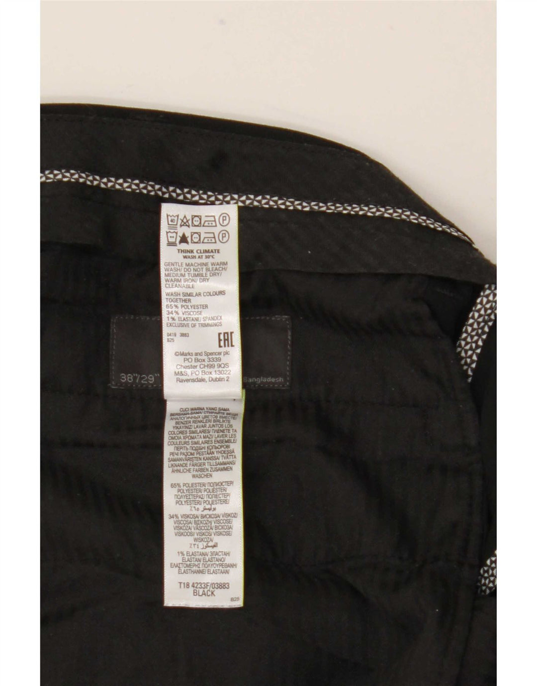 Marks & Spencer Ανδρικό Slim Suit Παντελόνι W38 L29 Μαύρο Πολυεστέρας
