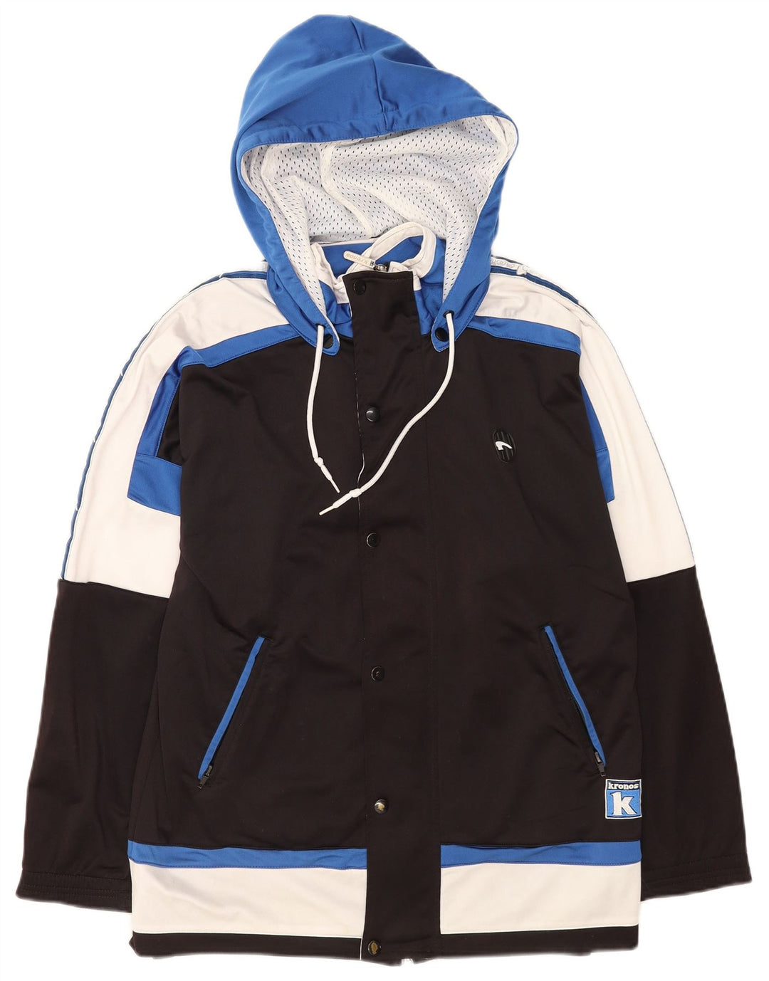 Ανδρική αθλητική φόρμα με κουκούλα Kronos Top Jacket μεσαίο μαύρο χρώμα, πολυεστέρας