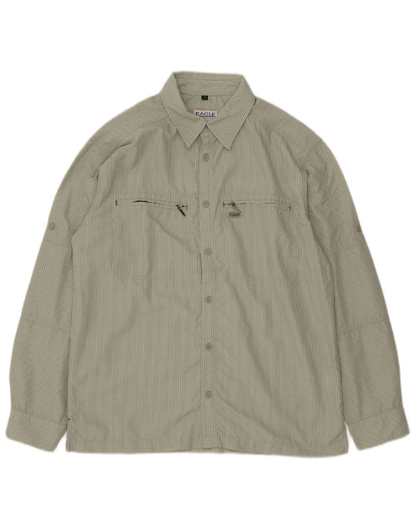 Ανδρικό πουκάμισο VINTAGE Μεσαίο πράσινο Gingham Polyamide