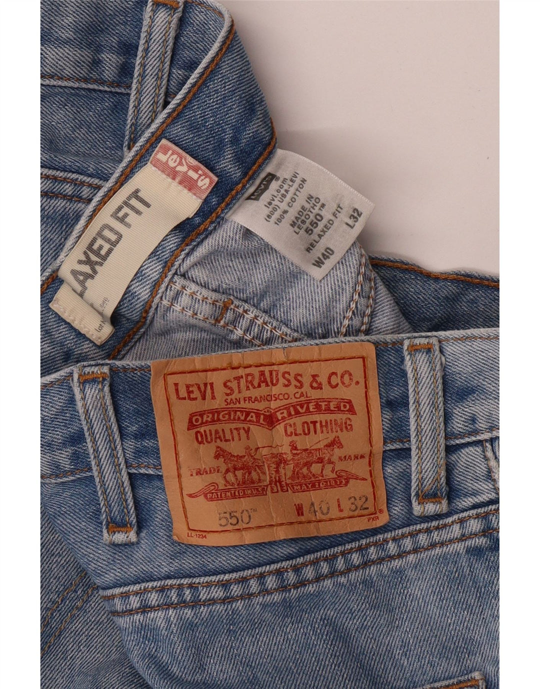 LEVI'S Mens 550 Relaxed Fit Straight Jeans W40 L32 Μπλε βαμβακερό