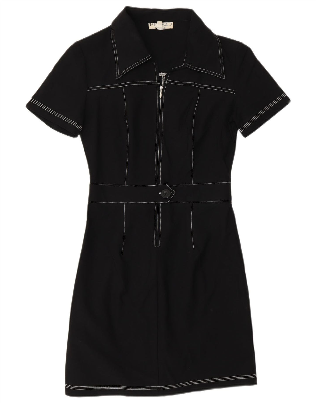 Γυναικείο κοντομάνικο φόρεμα Pinko με θήκη UK 12 μεσαίο μαύρο πολυαμίδιο