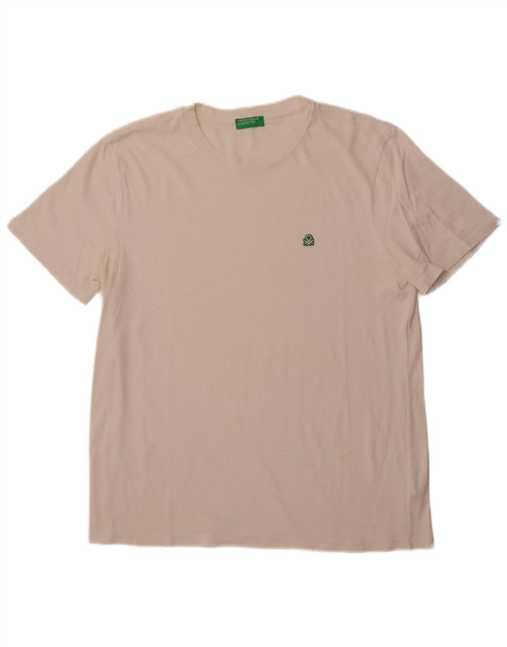 BENETTON Ανδρικό T-Shirt Top μεγάλο λευκό βαμβακερό