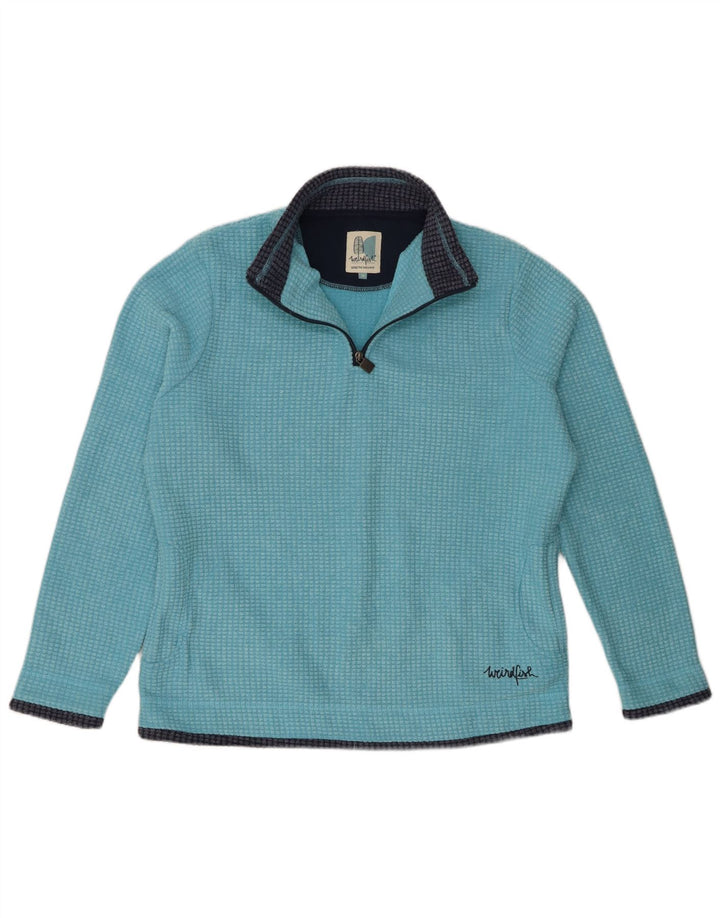 Weird Fish γυναικείο φερμουάρ Fleece Jumper UK 16 Large Blue Polyester