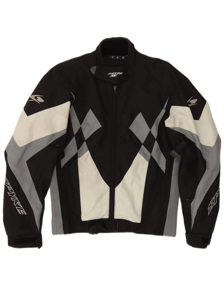 Ανδρικό Spyke Graphic Bomber Jacket UK 40 Large Black Colorblock Biker