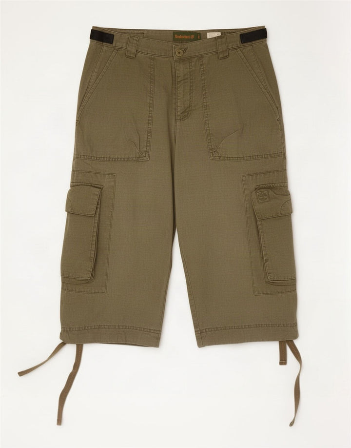 Ανδρικό σορτς βερμούδα Timberland Cargo W32 από μεσαίο χακί βαμβακερό