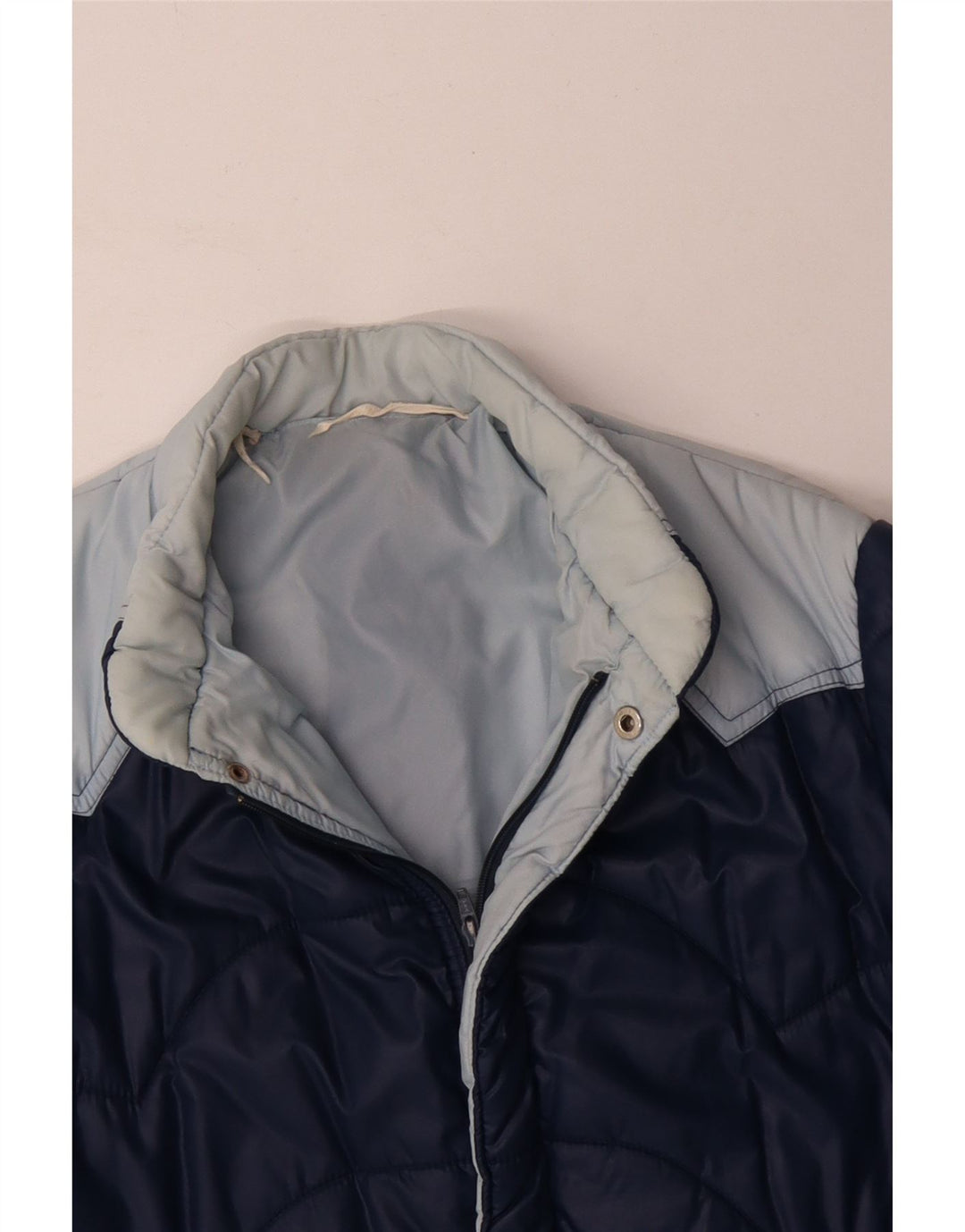 Vintage Ανδρικό μπουφάν με επένδυση UK 40 Μεγάλο Navy Blue Colorblock Πολυαμίδιο