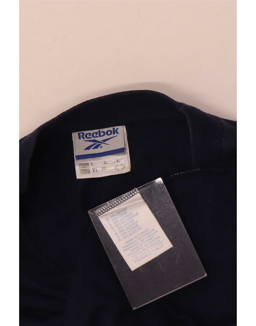 Ανδρικό γραφικό T-Shirt Reebok Top Large Navy Blue από βαμβάκι