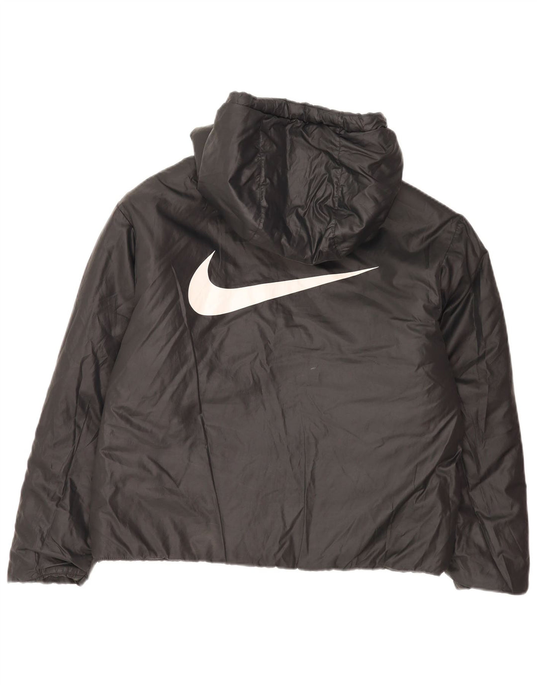 Γυναικείο μπουφάν Nike με κουκούλα με αναστρέψιμη επένδυση UK 16 μεγάλο μαύρο πολυεστέρα