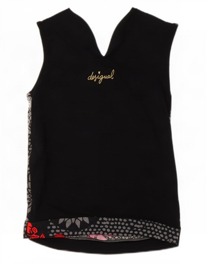 Γυναικεία αμάνικη μπλούζα Desigual Top UK 12 Medium Black Floral