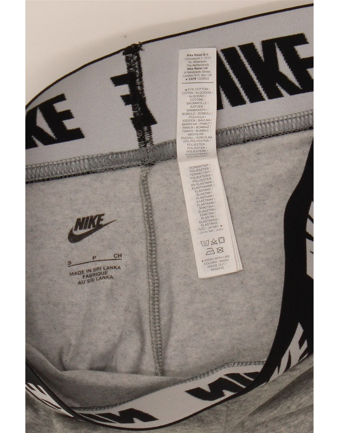 Γυναικεία γραφικά κολάν NIKE UK 8 Small Grey Cotton